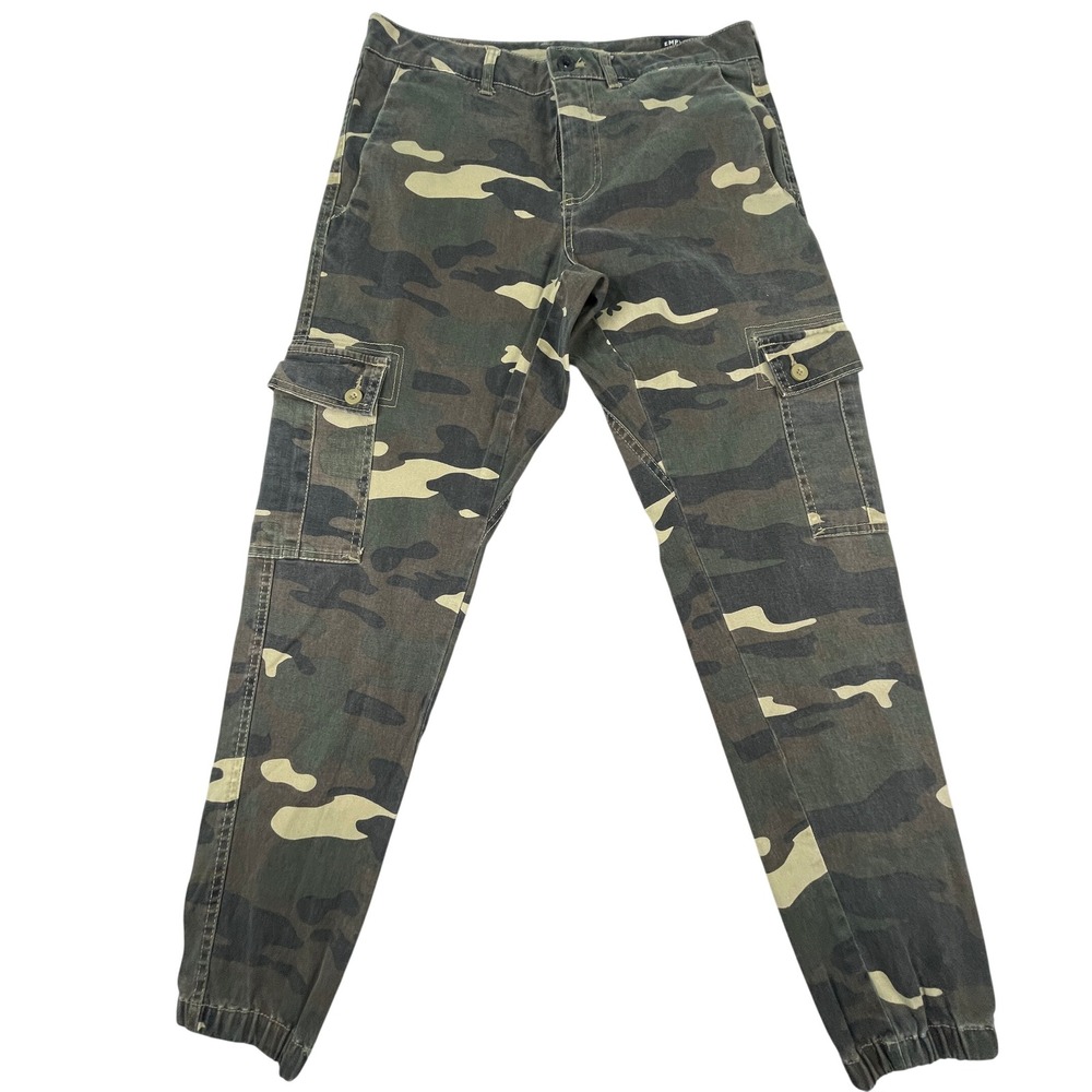 Empyre Jogger Pants Mens 30 Green Camo Cargo Woodland Streetwear Utility Tapered